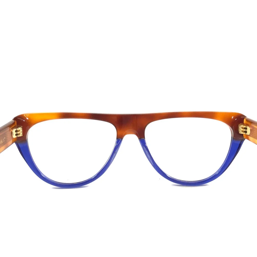 Alfred Kerbs Eyeglasses Frames MASK BLHV Blue Havana Flat Top Full Rim 56-17
